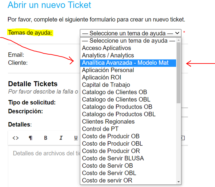 Tercera opcion del listado